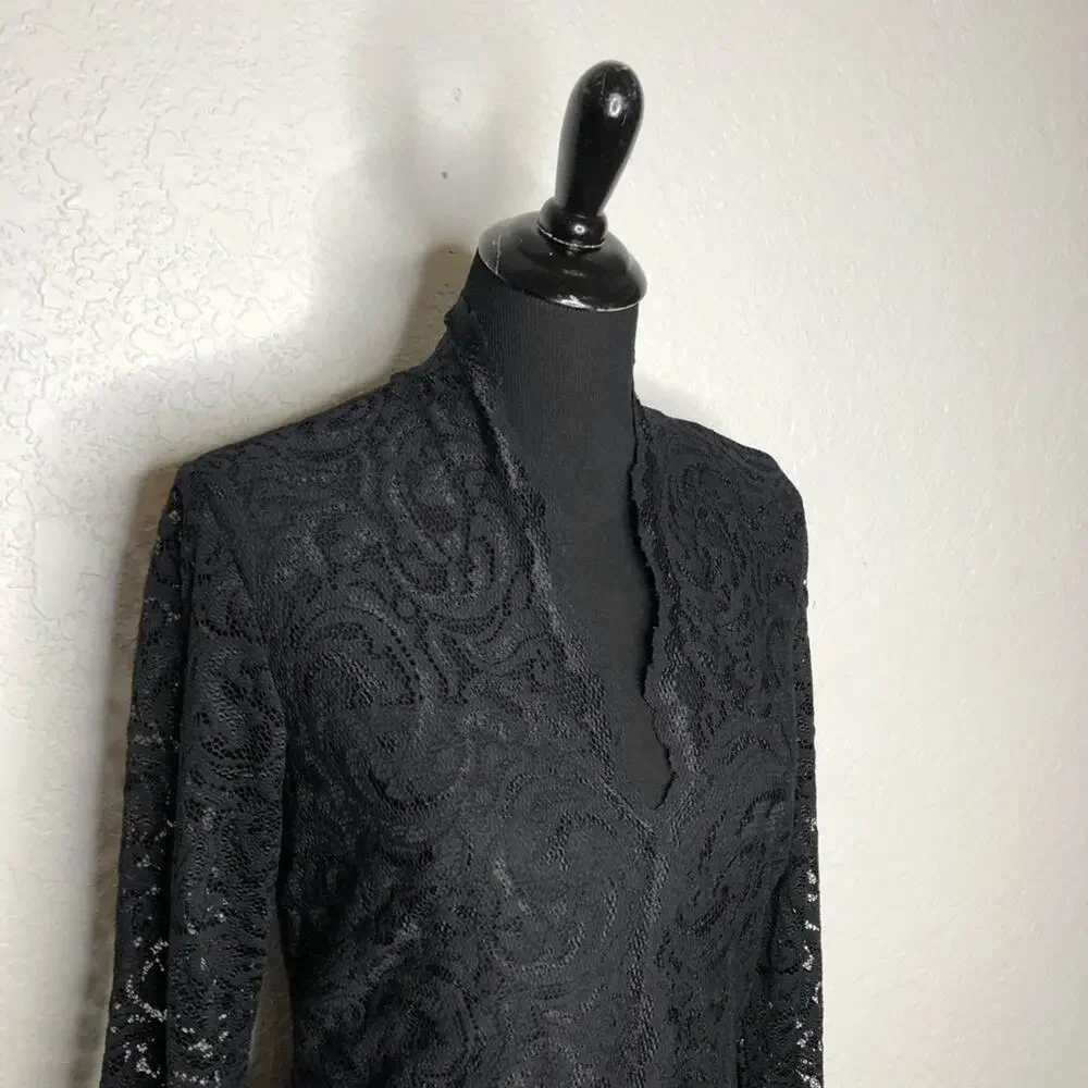 Joseph Ribkoff black lace overlay dress size 10 NWT classic elegant cocktail